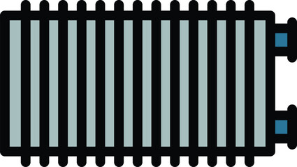 Water radiator icon outline vector. Electric heater. Home heat color flat