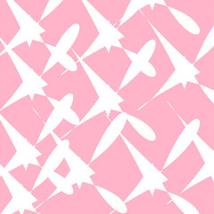 Print PINK AND WHITE ABSTRACT ART ILLUSTRATION