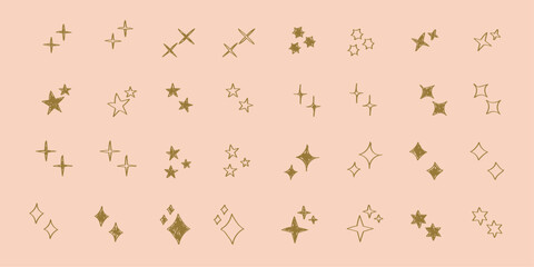 Stars set icons.Shine icons. Christmas vector symbols isolated.Sparkle star icons..Hand drawn vector shining set.