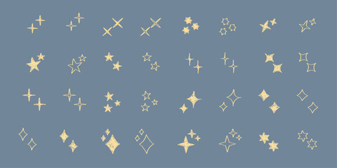 Stars set icons.Shine icons. Christmas vector symbols isolated.Sparkle star icons..Hand drawn vector shining set.