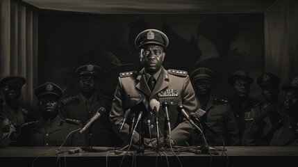 Fototapeta na wymiar African military general