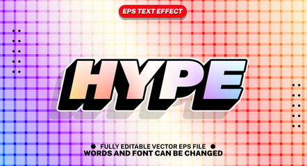 Hype style bold editable text effect vector in soft pastel colors.