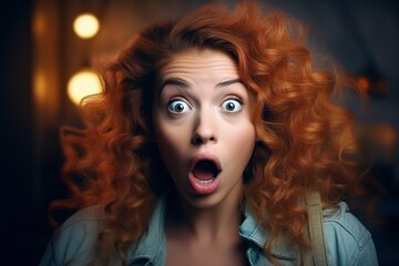 woman with a surprised face posing before the camera