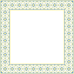 Vector illustration of Ukrainian ornament in ethnic style, identity, vyshyvanka, embroidery for print clothes, websites, banners. Background. Frame for text