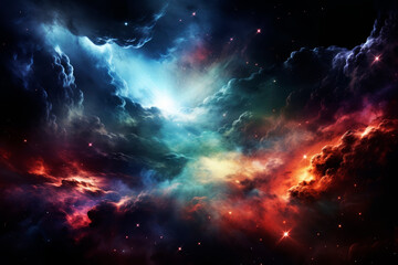 Fototapeta premium Beautiful space nebula. Generative AI