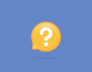 QnA Service or ask and answer. Customer Help Center. Frequently Asked Questions or FAQs. Chat bubbles and question marks. Live chat. symbols or icons. Minimalist 3D design concept. vector elements.