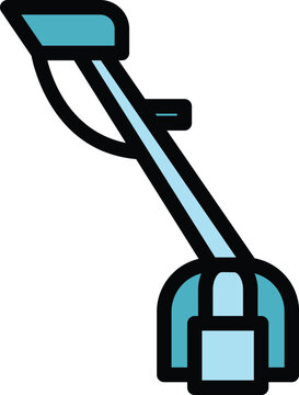 recommend clip art: Gas trimmer icon outline vector. Lawn grass. Agriculture tool color flat