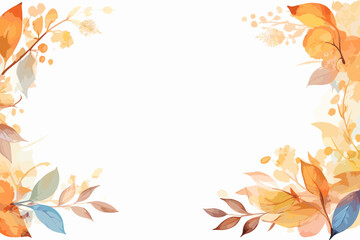 Watercolor colorful flowers and leaves wedding frame generative ai