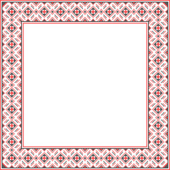 Vector illustration of Ukrainian ornament in ethnic style, identity, vyshyvanka, embroidery for print clothes, websites, banners. Background. Frame for text