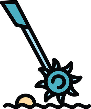recommend clip art: Handle cultivator icon outline vector. Machine farm. Agriculture equipment color flat