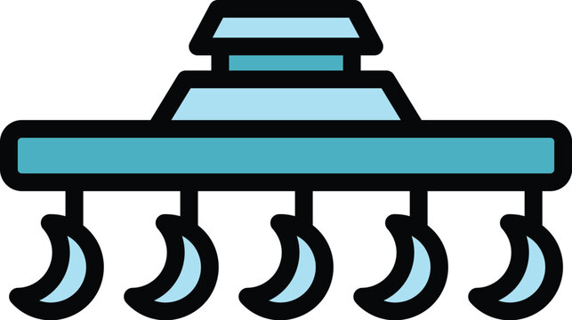 recommend clip art: Tractor plug icon outline vector. Farm machine. Machinery equipment color flat