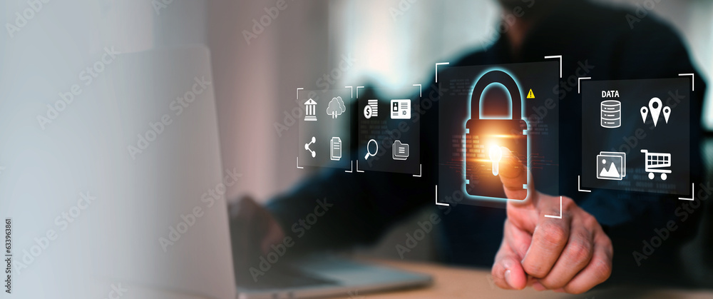 Poster database storage cloud technology file data transfer sharing, cyber, big data information for financ