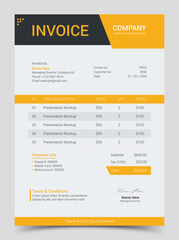 Business corporate creative invoice template. Business invoice for your business, print ready invoice template
