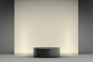 black minimalist podium background for product display