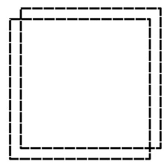 dash double square icon frame