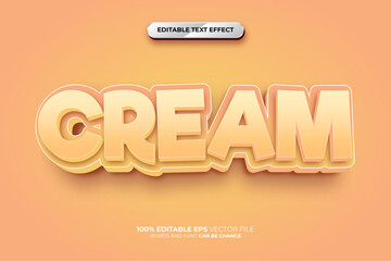 Cream 3D Editable Text Effect Style