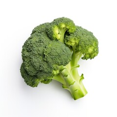Broccoli on plain white background - product photography
