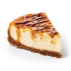 Cheesecake on plain white background - product photography