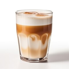 Latte Macchiato on plain white background - product photography