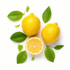 Lemon on plain white background - product photography