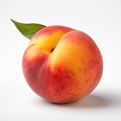 Peach on plain white background - product photography