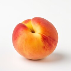 Fototapeta na wymiar Peach on plain white background - product photography