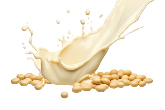Soy Bean Milk splash Soy Beans with isolated on transparent or white background PNG