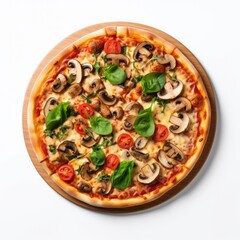 Pizza on plain white background - product photography