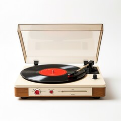 Record Player on plain white background - product photography