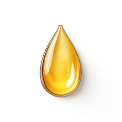 Shiny Drop of Oil on plain white background - product photography
