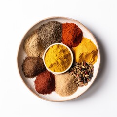 Spices on a plain white background - product photography