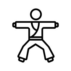 Black line icon for Martial arts