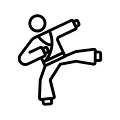 Black line icon for Kickboxing