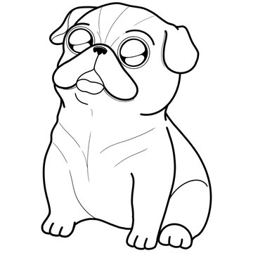 recommend clip art: Pug line art