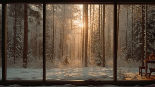 A cabin in the woods, a furnace and a window
