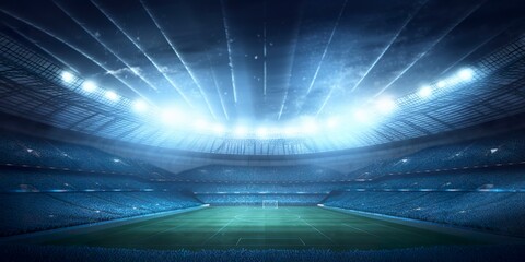 The football stadium at night.  - obrazy, fototapety, plakaty
