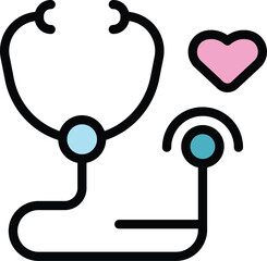 Stethoscope test icon outline vector. Medical pregnant. Female result color flat