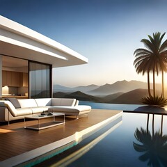 Fototapeta premium luxury hotel pool