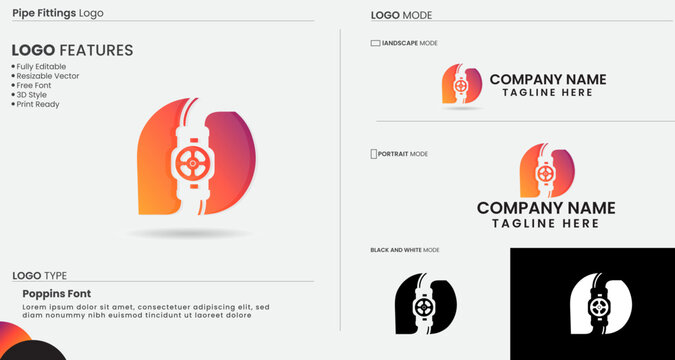 Pipe fittings company logo design. Pipe vector. Sanitary ware logo. Business. Water. Repair pipe. Finance. Creative. Unique. Premium sanitary logo