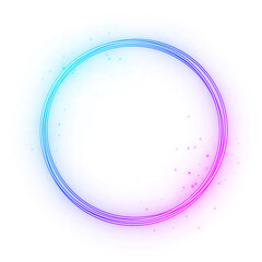 cool colorful neon border frame circles