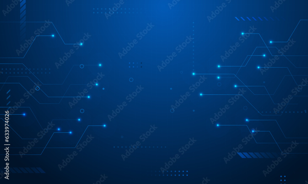 Poster dark blue digital technology with line big data background.abstract cyber lines shiny circuit concep