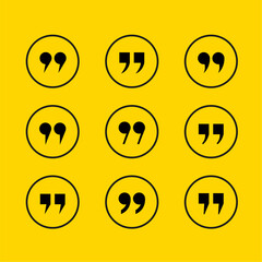 set of simple quotation sign background for feedback or testimonials