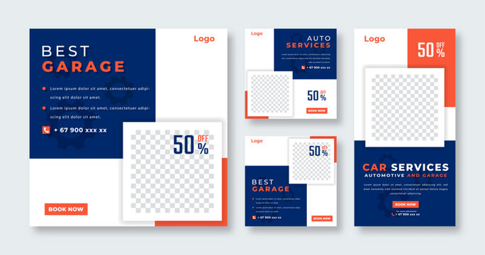 Mechanic Assistance Social Media Post for Online Marketing Promotion Banner, Story and Web Internet Ads Flyer