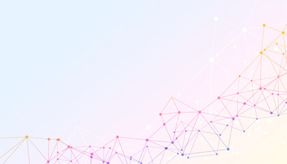 colorful triangle shapes banner in technical  wire mesh style