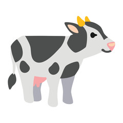 Cow vector icon.Isolated a bovine farmed for its meat or milk symbol sign design.