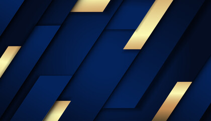 modern dynamic dark blue with gold lines glowing overlapping luxury background