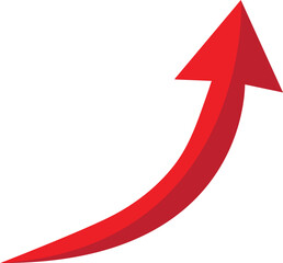 3D Red arrow on white background. Arrows for app, website, social media and digital vector illustration