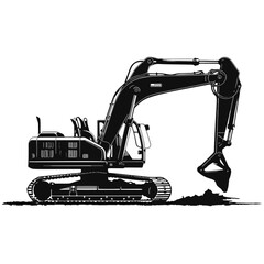 Excavator Construction machine, vector clip art
