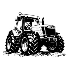 silhouette of a tractor illustration vector
 - obrazy, fototapety, plakaty