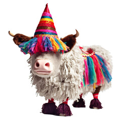 Cute cow with birthday hat